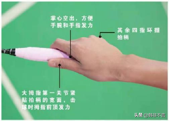 羽毛球握拍姿势图解法(打羽毛球正确的握拍方法)
