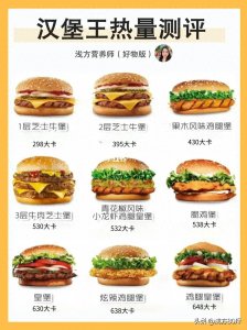 ​汉堡王热量红黑榜，减脂期这样吃汉堡不怕胖
