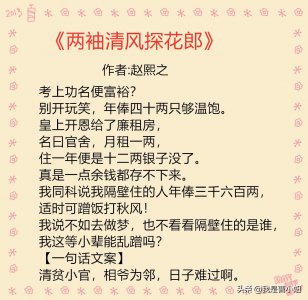 ​推荐四本好看的古言文｜安利《两袖清风探花郎》